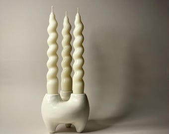 Triple Taper Candle Holder, Sculptural Candle Holder, Modern Centerpiece, Minimalist Table Decor