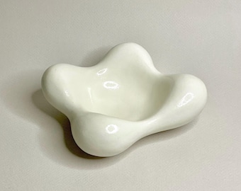 Decorative Bowl - Sculptural Catchall Dish - Handmade Clay Trinket Tray - Jewelry Holder - Minimalist Decor