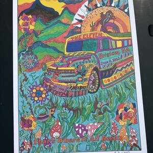 Dead & Company June 3, 2023 Concert Poster Bristow Virginia (Jiffy Lube Live) Grateful Dead - Hand Drawn Psychedelic Art