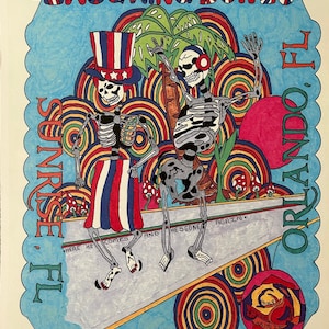 Dead & Company Concert Poster Florida 2018 (Orlando and Sunrise) Grateful Dead - Hand Drawn Psychedelic Art