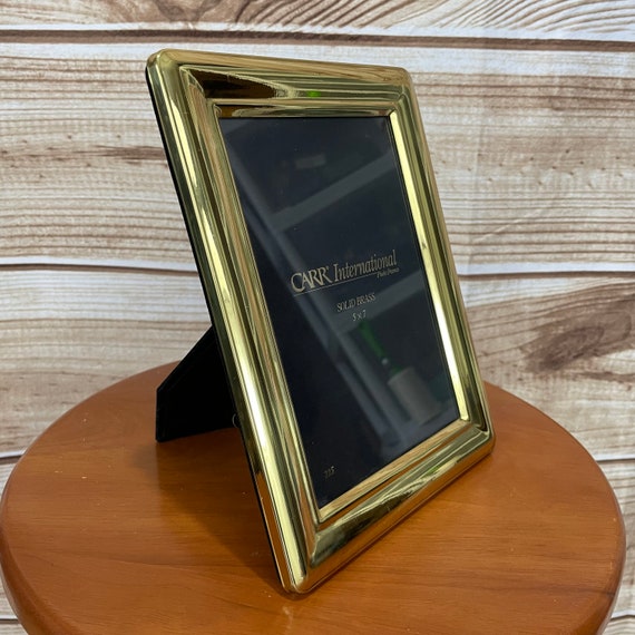 Vintage Hallmark Solid Brass Triple Photo Frame, 1.5x2.5  Vintage MCM Solid Brass Triple 5x7 Picture Frame main image 2