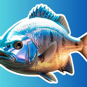 Fish snapper holographic sticker