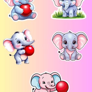 Elephant cute, adorable face, waterproof, vinyl sticker