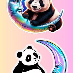 Pandabär im Halbmond sitzend