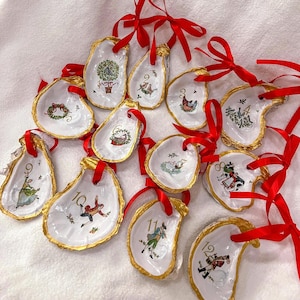 12 Days of Christmas Oyster Shell Ornaments: Decoupage Holiday Decor