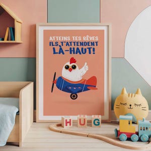 Affiche Positive pour Enfants – Atteins tes rêves, ils t'attendent là-haut!