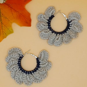 Crochet  Earrings - Unique Gifts for Her/Handmade Jewelry/Simple Jewelry/Crochet Flower Earrings/fall