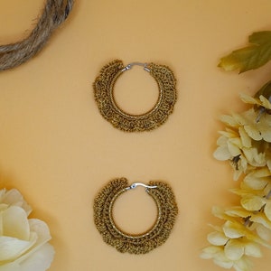 Crochet  Earrings - Unique Gifts for Her/Handmade Jewelry/Simple Jewelry/Crochet Flower Earrings/fall