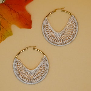 Crochet  Earrings - Unique Gifts for Her/Handmade Jewelry/Simple Jewelry/Crochet Flower Earrings/fall