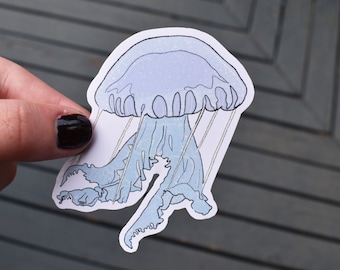 Pegatinas de medusas/Pegatinas de acuario/Pegatina impermeable/Medusas/Pegatina/Pegatinas/Pegatinas para álbumes de recortes/Pegatinas de naturaleza/Naturaleza/Océano/