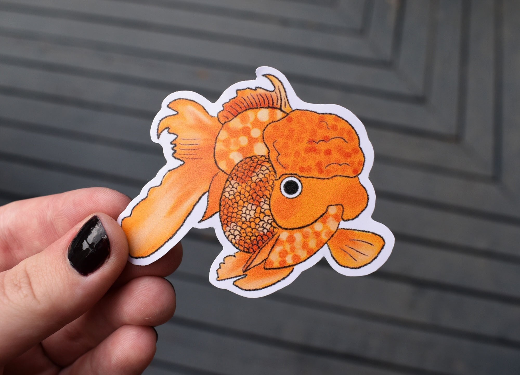 Fat Goldfish Sticker Gold Fish Sticker| Gold Fish| Sticker| Stickers| Fish Sticker| Aquarium ...