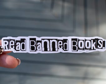 Lesen verbotene Bücher 2 Aufkleber, lesen Bücher, Buchaufkleber, Aufkleber, Aufkleber, wasserdichter Aufkleber, Buchliebhaber Aufkleber, Bücher lesen, verbotenes Buch