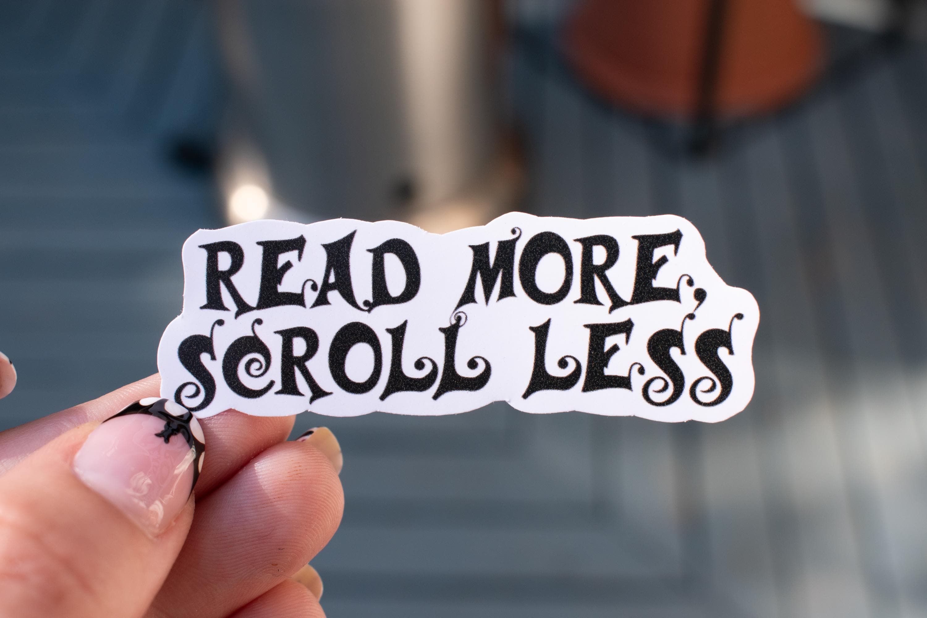 Scroll Less Read More, Scroll Less Sticker, Book Sticker, Kindle Sticker, Cute ...