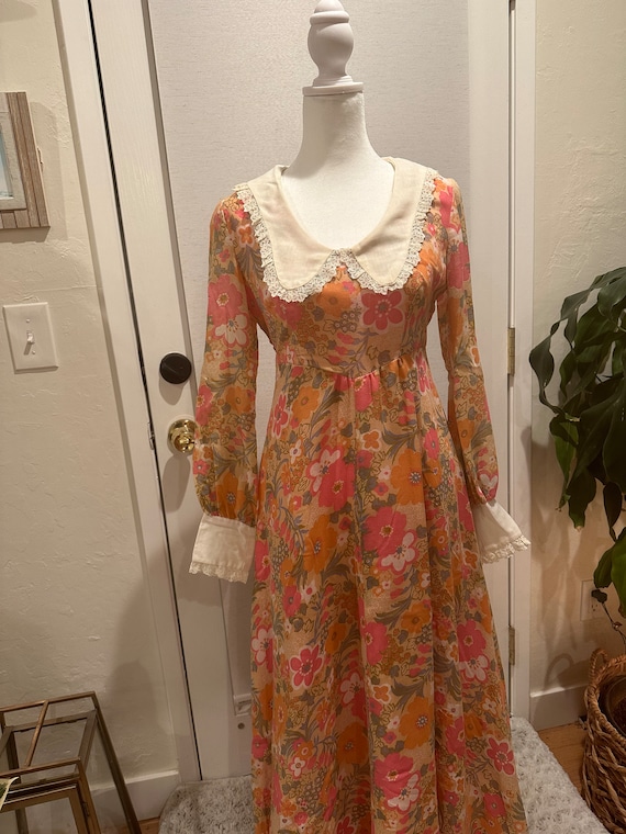 Vintage 1970s Handmade Prairie Dress - image 3