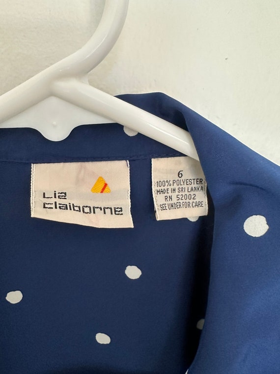 VTG Liz Claiborne Matching White and Blue Blouse … - image 5