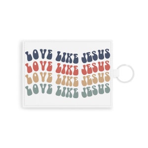 Card Holder Keychain | Love Like Jesus Faux Leather Keychain Card Holder | Card Holder Wallet | Christian Gift for Her | Keychain Wallet