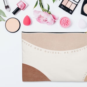 Accessory Pouch | Makeup Bag | Where God Guides He Provides | Christian Accessories | School Pencil Pouch | Cosmetic Travel Bag | Isaiah 58