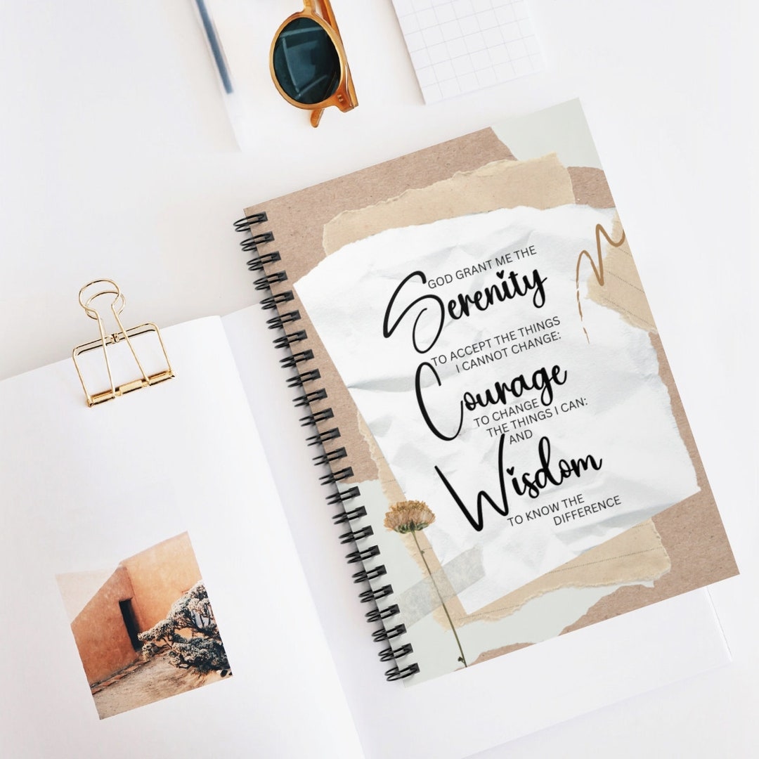 Spiral Notebook Serenity Prayer Journal Inspirational Message