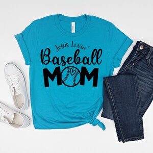 Women&#39;s Jersey Tee | Jesus Lovin&#39; Baseball Mom | Baseball Mom Shirt | Christian Shirts | Baseball Apparel | Baseball T-Shirt