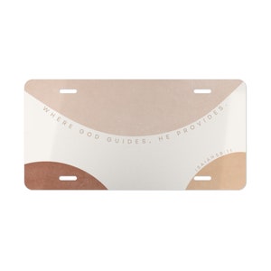 Where God Guides He Provides Vanity Plate | Vanity License Place |  Car Tag | Custom Car License Plate | Front License Plate