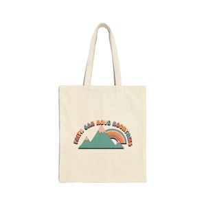 Faith Can Move Mountains Tote Bag, Canvas Tote Bag, Aesthetic Tote, Cute Tote Bag, Reusable Shopping Bag, Christian Tote Bag