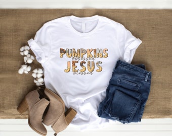 Pumpkins Obsessed Jesus Blessed Shirt | Pumpkins Shirt | Fall Shirt | Jesus Shirt | Christian Apparel |  Fall Clothing