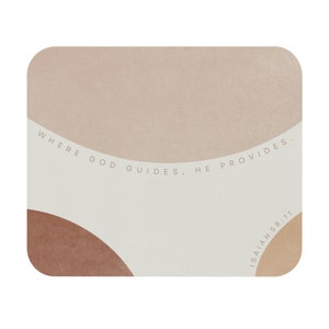 Bible Verse Desk Mouse Pad | Where God Guides He Provides | Aesthetic Mouse Pad | Office Decor | Desk Accessories | Modern Desk Decor Active