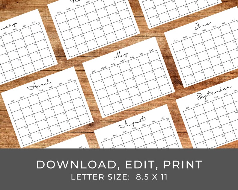 2023 Editable Printable Calendar Cleaning Calendar Birthday - Etsy