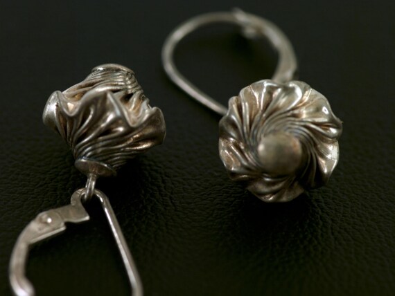 Silver Double Twisted Dangle Earrings - image 6