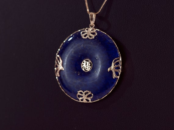 14K Lapis Lazuli Pendant, with matching Earrings - image 4