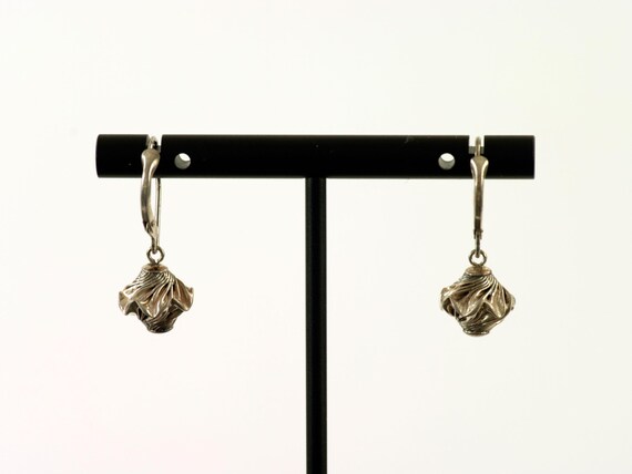 Silver Double Twisted Dangle Earrings - image 2