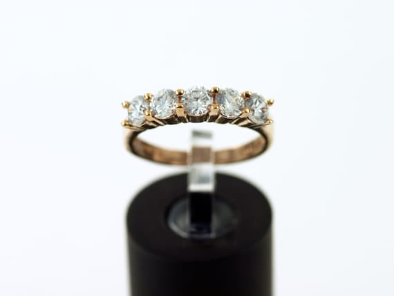 Gold Plated CZ Anniversary Ring - image 1