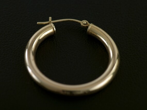 14K Solid Gold Hoop Earrings - image 6