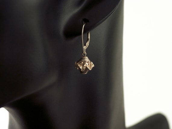 Silver Double Twisted Dangle Earrings - image 1