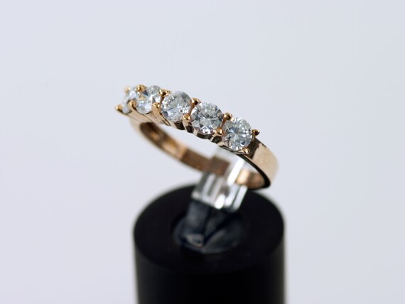 Gold Plated CZ Anniversary Ring - image 2