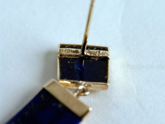14K Lapis Lazuli Pendant, with matching Earrings - image 9
