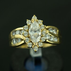 10K CZ Engagement Ring with Halo