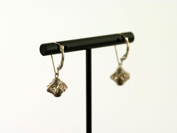 Silver Double Twisted Dangle Earrings - image 3