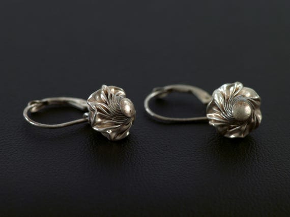Silver Double Twisted Dangle Earrings - image 5
