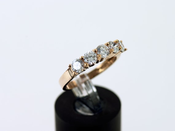 Gold Plated CZ Anniversary Ring - image 4