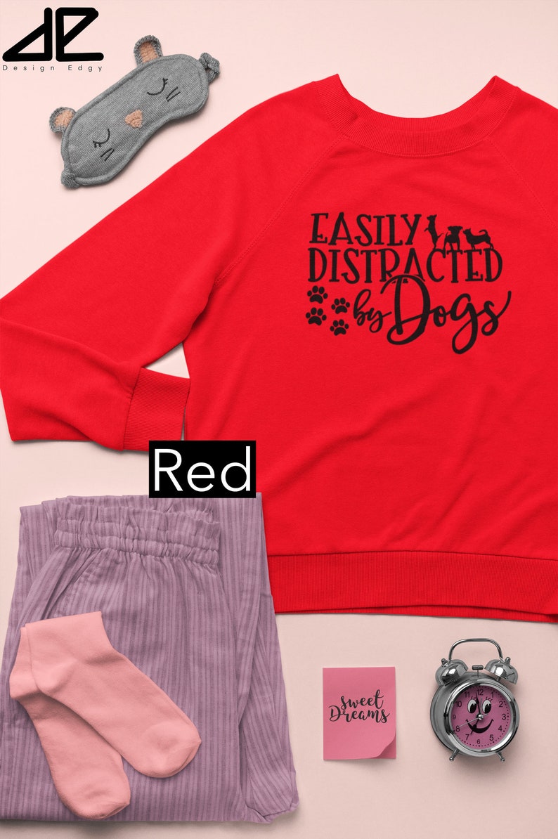 EASILY DISTRACTED by DOGS Sweater, Graphic Dog Sweater Sweatshirt, Dog