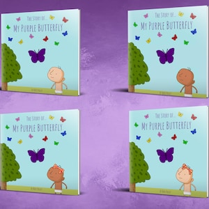 Purple Butterfly Twin Loss Memory Book. Remembrance Keepsake. For Surviving Twin Son Or Daughter.  Grief Resource.