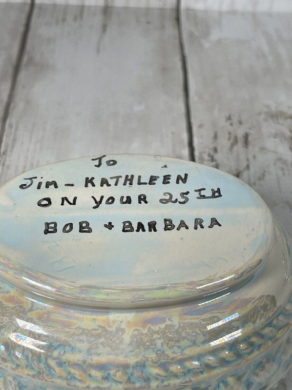 Vintage Love Birds Ceramic trinket dish with lid … - image 7