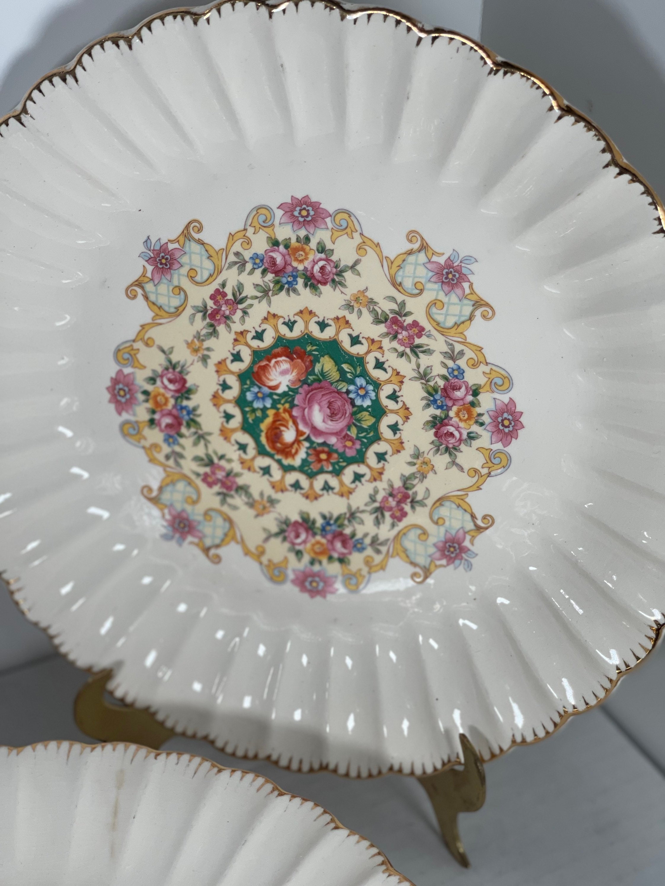 Vintage Vanity Fair China Plates Melody Pattern Pink Floral - Etsy