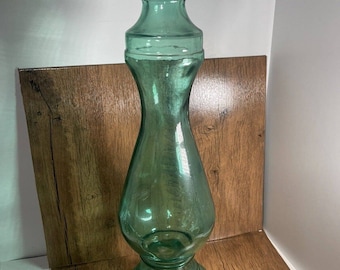 Vidrios San Miguel Spain 100% Recycled Glass Hand Made Vase 22" Tall Blue/green