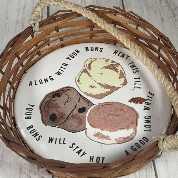 Bread Basket With Warming Stone Etsy