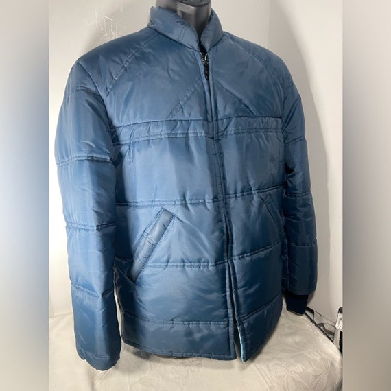 Vintage sears outerwear puffer jacket blue menswe… - image 2