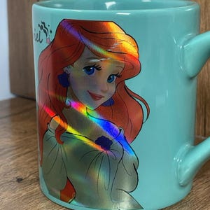 Disney Little Mermaid Ariel 14 oz. Green Ceramic Drinking Mug Cup image 2