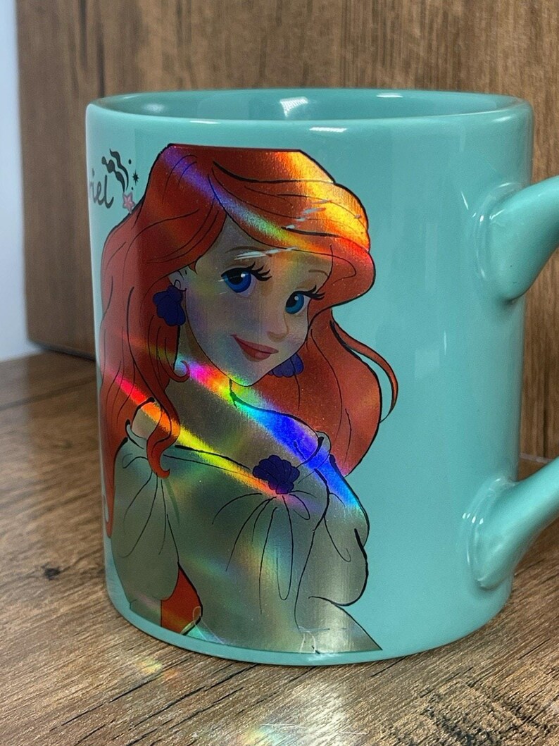 Disney Little Mermaid Ariel 14 oz. Green Ceramic Drinking Mug Cup image 2