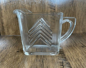 creamer clear glass Hazel Atlas chevron 1930-1960 vintage Retro Diner